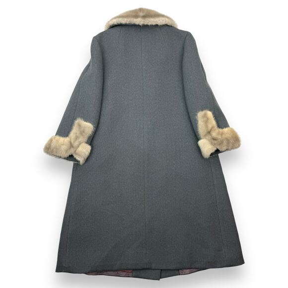 ❌SOLD❌1950's union gray wool and mink fur swing coat by TOWNLEY SAMTERS for NINA - Picture 2 of 14